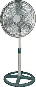 Camair PF160 Oscillating Pedestal Fan, 120 deg Sweep, 16 in Dia Blade, 5-Blade, Black