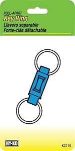 Hy-Ko KC115 Key Ring, 5-1/2 in L x 2-3/4 in W x 1/4 in H Dimensions