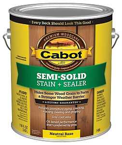 Cabot 140.0001406.007 Semi-Solid Stain, Natural Flat, Neutral Base, Liquid, 1 gal