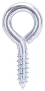 ProSource LR218 Screw Eye, 6 mm Dia Wire, 7.8 mm Thread, 1 in L Thread, 2-1/16 in OAL, 162 lb Working Load, Steel, Zinc