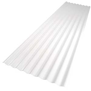 Palruf 101336 Corrugated Roofing Panel, 8 ft L, 26 in W, PVC, White