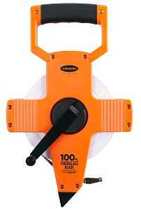 Keson OTR18100 Tape Measure, 100 ft L Blade, 1/2 in W Blade, Fiberglass Blade, ABS Case, Pumpkin Case