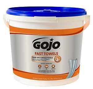 Gojo 6299-02 Fast Towel, 10 in L, 9 in W, Clear/Light Yellow