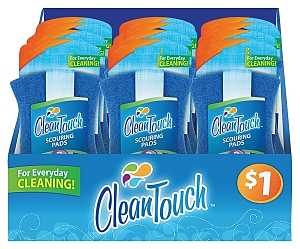 FLP Clean-Up 8845 Scouring Pad, Blue/Pink