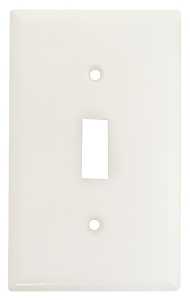 Eaton Wiring Devices 2134W-BOX Wallplate, Standard-Size, 4-1/2 in L, 2-3/4 in W, 1-Gang, Thermoset, White, High-Gloss