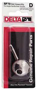 Delta RP70 Ball Assembly, Round Stem, Stainless Steel, For: Delta Faucets