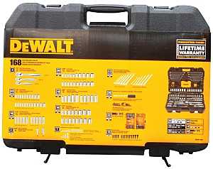 DEWALT DWMT73803 Mechanic's Tool Set, 168-Piece, Chrome Vanadium, Polished Chrome Vanadium