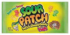 Sour Patch SPK24 Candy, Nutritional Information: 215 Calories, 36 mg Sodium, 52.975 g Carbohydrates, 37.226 g Sugar