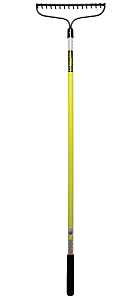 Structron S600 Safety Series 49754 Bow Rake with Retroreflective Tape, 3 in L Head, 16 in W Head, 16 -Tine