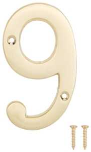 ProSource N-Z049PB3L-PS House Number, Character: 9, 4 in H Character, 2.28 in W Character
