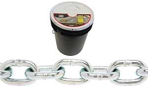 Baron PC3014P Proof Coil Chain, 1/4 in, 141 ft L, 30 Grade, Steel, Zinc