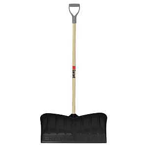 Garant NPP26KDU Snow Pusher, 26 in W Blade, Polyethylene Blade, Wood Handle, D-Handle Handle, 46-1/4 in L Handle