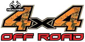 Realtree RT-4X4-XTBLZ Decal, 4X4 OFF ROAD in Realtree Xtra Blaze Camo, Vinyl Adhesive