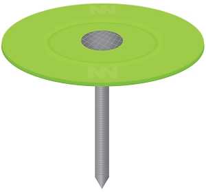 Stinger 0135075 Cap Nail, 1-1/4 in L, Flat Head, 12 ga, Plastic