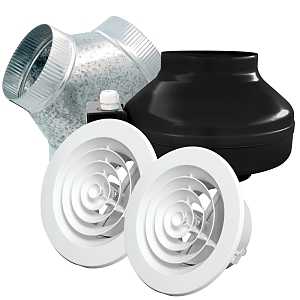 Air King ILK26 Fan Kit, 0.7 A, 115 V, 240 cfm Air, Metal, White