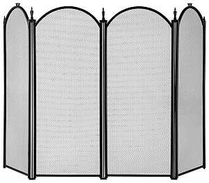 Simple Spaces S41010BK-C3L Fireplace Screen, 51-1/2 in W, 32 in H, Steel, Black Powder-Coated, Black
