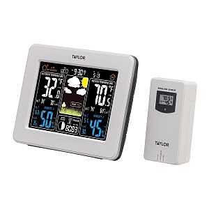 Taylor 1736 Weather Forecaster, Battery, 122 deg F, 20 to 95 % Humidity Range, LCD Display, White