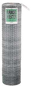 Rangemaster 6432 Poultry Netting, 50 ft L, 72 in W, 20 ga Gauge, Hexagonal Mesh, 1 in Mesh, Steel, Galvanized