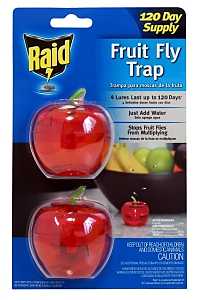 Raid 2PK-FFTA-RAID Fruit Fly Trap, Solid, Sweetish, Light Brown, 2/PK