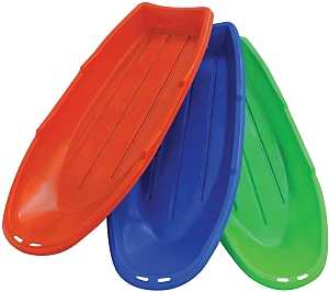 Paricon 648 Winter Lightning Toboggan, Flexible, 4-Years Old and Up Capacity, Plastic, Blue/Lime Green/Orange
