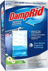 DampRid FG83FSSB Hanging Moisture Absorber, 15.4 oz Box, Solid, Fresh, Odorless