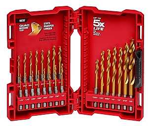 Milwaukee SHOCKWAVE Impact Duty RED HELIX Series 48-89-4631 Drill Bit Set, 23-Piece, Steel, Titanium