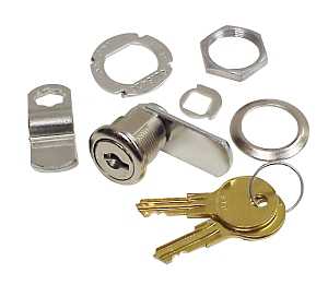 Les Ind Capitol 9780U-14-11 1/2IN Lock, 1/2 in Dimensions, Nickel, Cam Lock