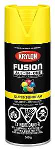 Krylon 427250007 Spray Paint, 12 oz Can, 25 sq-ft Coverage Area, Oil Base, Gloss, Sunbeam