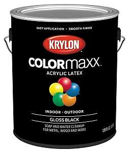 Krylon K05648007 Paint, Gloss, Black, 1 gal