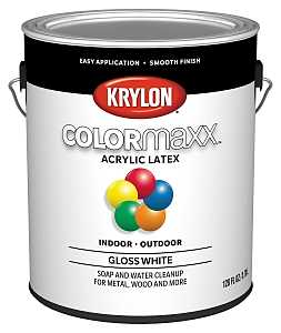 Krylon K05649007 Paint, Gloss, White, 1 gal