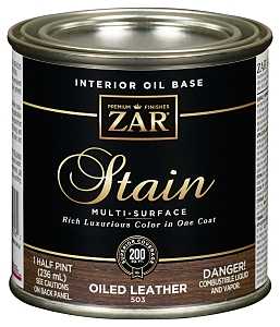 ZAR 50306 Interior Stain, Oiled Leather, Liquid, 0.5 pt