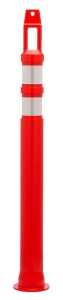 JBC D-TOP+3M D-Top Delineator, 42 in H Cone, Polyethylene Cone, Red Orange Cone
