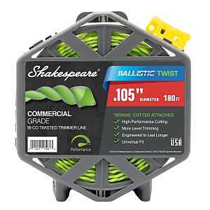 Shakespeare Ballistic 17250 Trimmer Twist Line, 0.105 in Dia, 180 ft L
