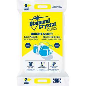 Diamond Crystal 100012414 Water Softener Salt pellets, 20 kg Bag, Solid, Slight Halogen