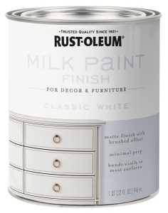 Rust-Oleum 331049 Milk Paint, Matte, Classic White, 1 qt Can