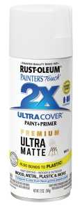 Painter's Touch 2X Ultra Cover 331181 Spray Paint, Matte, White, 12 oz Can