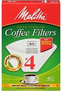 Melitta 3663622 Coffee Filter, Cone, White, Paper