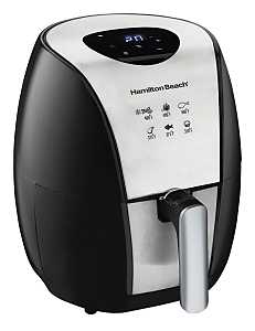 Hamilton Beach 35065 Air Fryer, 3.2 L Capacity, 1500 W, Black/Silver