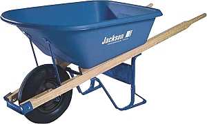Jackson MP57514 Contractor Wheelbarrow, 5-3/4 cu-ft Volume, Poly, 1-Wheel