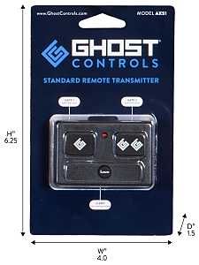 Ghost Controls AXS1 Series Remote Control Transmitter, 3-Buttons, Lithium Battery, 100 ft