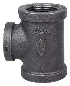 ProSource B130R 25X20 Pipe Tee, 1x1x3/4 in, Threaded, Iron, 40 Schedule, 300 psi Pressure