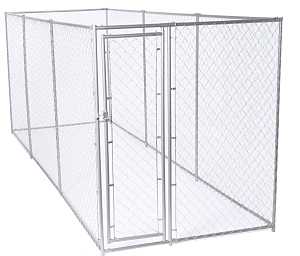 Lucky Dog CL 61528EZ Chain Link Kennel, 5 ft OAL, 15 ft OAW, 6 ft OAH, Steel, Silver