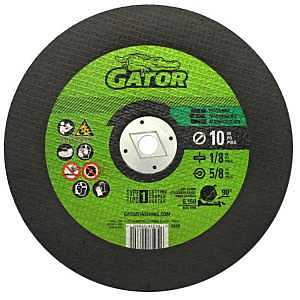 Gator 9660 Cut-Off Wheel, 10 in Dia, 3/32 in Thick, Aluminum Oxide Abrasive, 5/8 in Arbor