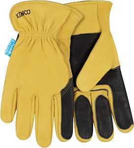 Kinco 387P-XL Gloves, XL, Keystone Thumb, Elastic Cuff, Buffalo Leather, Gold