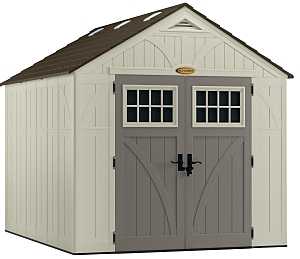 Suncast Tremont BMS8100 Storage Shed, 547 cu-ft Capacity, 8 ft 4-1/2 in W, 10 ft 2-1/4 in D, 8 ft 7 in H, Resin
