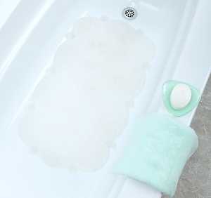 SlipX Solutions 06001 Divine Design Heavenly Comfort Cloud Bath Mat with Microban, 29 in L, 17 in W, Vinyl Mat Surface
