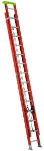 Louisville L-3022-PT Series L-3022-28PT Extension Ladder, 300 lb, 28-Step, 1-1/2 in D Step, Fiberglass