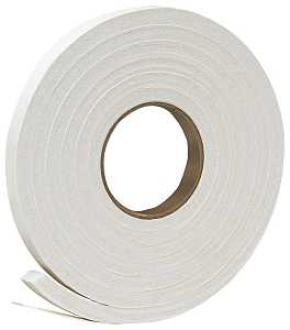 Frost King R734WH Foam Tape, 3/4 in W, 10 ft L, 7/16 in Thick, Rubber, White
