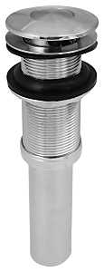 Stylewise K820-76 Pushbutton Sink Drain, 1-1/4 in Connection, Brass, Chrome