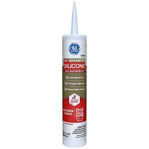 GE Advanced Silicone 2 2812562 Kitchen & Bath Sealant, Clear, 24 hr Curing, 10.1 fl-oz Cartridge